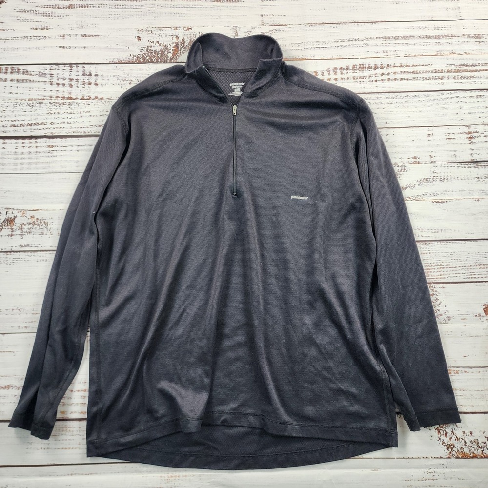 Patagonia Capilene Midweight Zip-T Base Layer Men's XL Black 44263 Made USA
